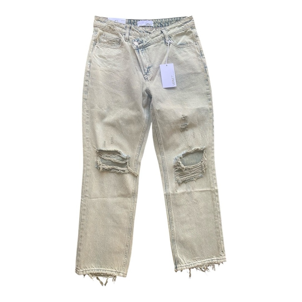 Vervet Beverly Super‎ High Rise Straight Distressed 100% Cotton Jeans Size 27